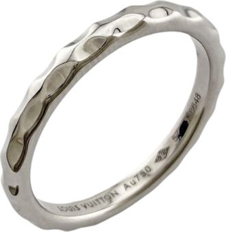 Louis Vuitton Silver White Gold (18K) Band Ring (Pre-Owned)