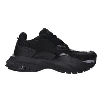 Versace Schoenen, Heren, Zwart, 44 EU, Fabric Athletic Sneakers