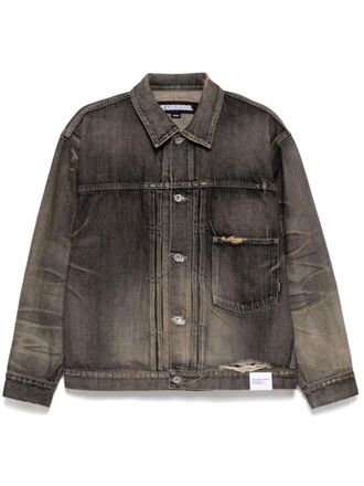 Neighborhood washed-effect denim jacket - Black