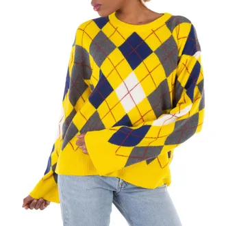 Loewe Argyle Ribbed Collar Knitted Jumper, Size Small