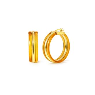 Gold & Honey Womens Ridge Lucite Hoop Earrings In Honey