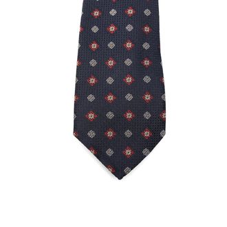 Canali Geometric Silk Necktie - Navy
