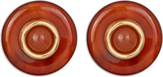Jennifer Behr Devon plated earrings - women - 18kt Gold Plated Steel/Carnelian - One Size - Red