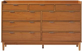 Walker Edison Mid-Century Modern Solid Wood 9-Drawer Gallery Chest