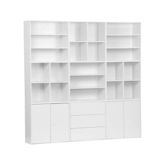 Sweeek Kit estanter&iacute;a o biblioteca modular con 9 secciones, blanco