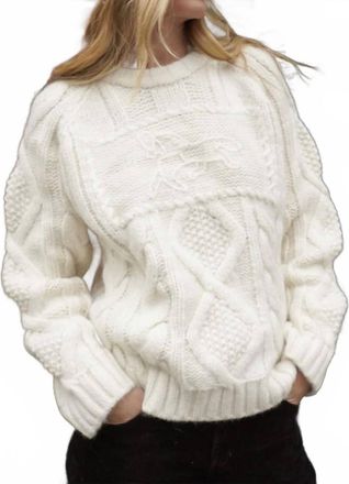 Lingua Franca Bjorn Crewneck Top In Cream
