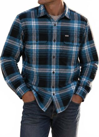 Filson Vintage Flannel Work Shirt In Blue/black/multi