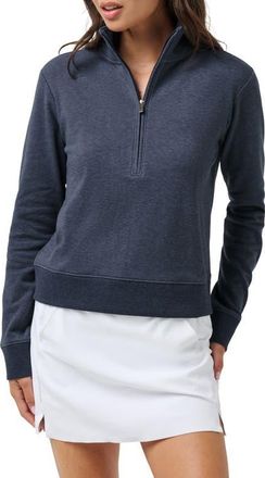 Travis Mathew Cloud Half Zip Pullover in Heather Navy Blazer at Nordstrom, Size Xx-Large