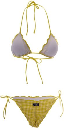 MC2 Saint Barth Womens Bikini Sagitami Seersucker Vichy Yellow Polyamide One-Pieces