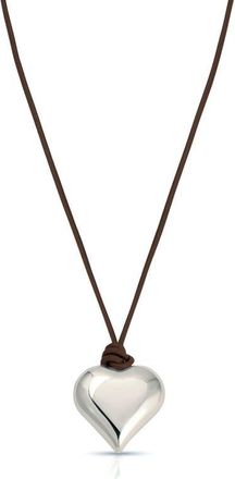 Ettika Puffy Heart Pendant Necklace in Chocolate at Nordstrom