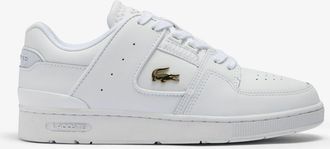 Lacoste Womens Court Cage Trainers in White gold Leather - Size UK 5.5
