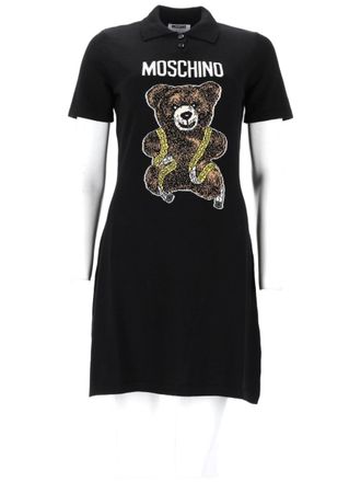 Moschino Polo-Style Mini Dress With Teddy Bear Graphic