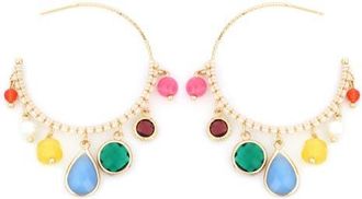Panacea Mutli Stone Hoop Earrings in Ivory Multi at Nordstrom