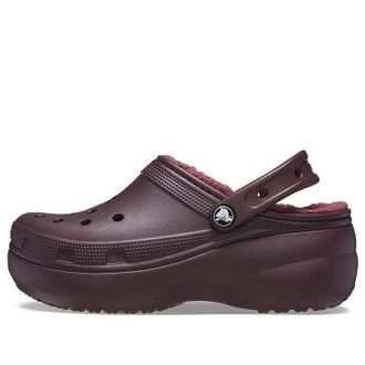 Crocs (WMNS) Crocs Classic Platform Lined Clogs Dark Cherry 207938-6WD