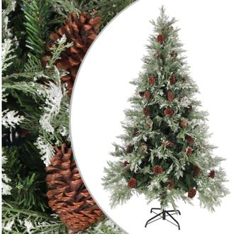 vidaXL Rbol De Navidad Con Pi&ntilde;as Verde Y Blanco Pvc Y Pe 195 Cm Vidaxl