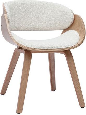 Miliboo Silla De Dise&ntilde;o De Borreguillo Y Madera Clara Bent