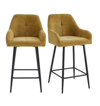 Moloo Silla de bar de tela ikon amarillo (x2)