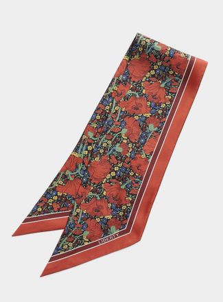 Liberty Womens Clementina narrow pure silk scarf Made with Liberty Fabric
