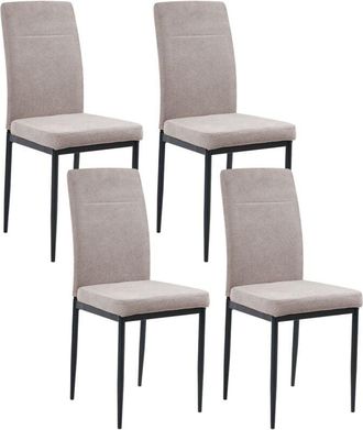 Beliani Set of 4 Dining Chairs RINER Fabric Taupe