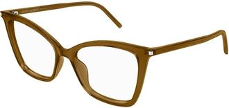 Saint Laurent Bruin Transparant Bril SL 386 009 - Dames - Brillen - Bruin - 53 MM - Accessoires