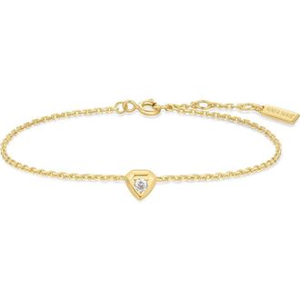 Ania Haie Tiny Shield Charm Chain Bracelet in Shiny Gold at Nordstrom