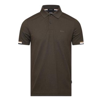 HUGO BOSS Heren Parlay 147 Rubberised Logo Poloshirt (Groen)