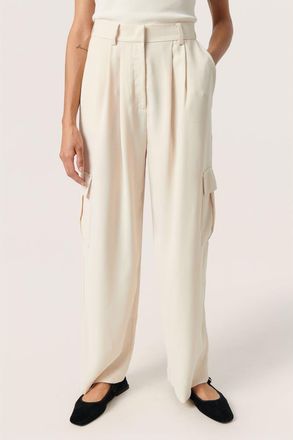 Soaked In Luxury Shirley Wide Legs Cargo Trousers in Sandshell at Nordstrom, Size X-Small