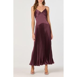 ASTR the Label Pleated Drop Waist Dress in Eggplant at Nordstrom Rack, Size X-Large