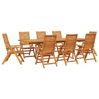vidaXL Conjunto De Comedor De Jard&iacute;n 9 Pcs Marr&oacute;n Vidaxl