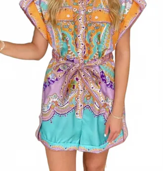 Beulah Positano Romper In Multicolor