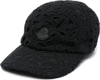 Moncler Macram&eacute; Baseballpet - Dames - Petten - Zwart - ONE Size - Katoen - Accessoires