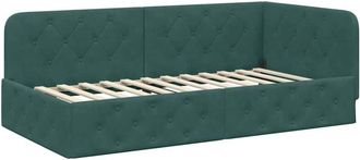 vidaXL Estructura De Cama En Esquina Verde Oscuro 90 X 200 Cm Vidaxl