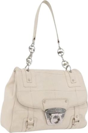 Ferragamo Pre-owned Schoudertas - Dames - Vintage Schoudertas - Wit - ONE Size - Leer - Vintage