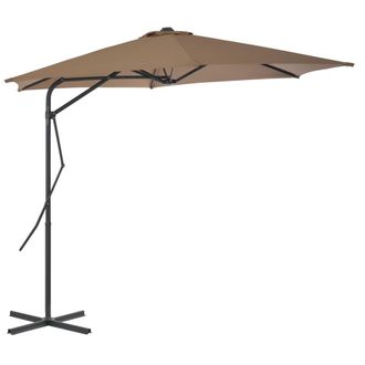 Berkfield Home Outdoor Parasol with Steel Pole 300 cm Taupe in Beige