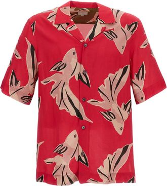 Paul Smith Flowing Oversized Short-Sleeve Shirt With Abstract Bird Print