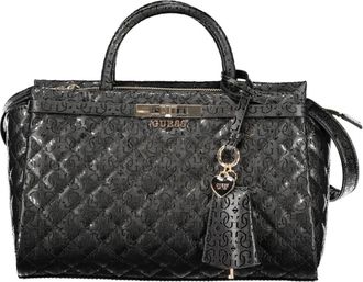 Guess Idra Girlfriend Satchel - Dames - Handtassen - Zwart - ONE Size - Leer - Tassen