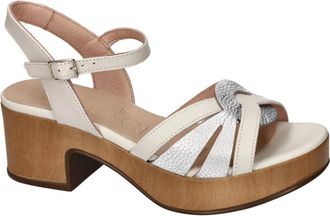 Wonders D-8851-P Platform Sandal - Dames - Sandalen met hakken - Wit - 41 EU - Leer - Schoenen