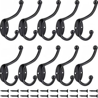 OEM Juego De 10 Ganchos Vintage, Perchero Retro De Pared, Ganchos Met&aacute;licos Para Puertas, Aptos Para Ba&ntilde;o, Cocina, Dormitorio Y Pasillo
