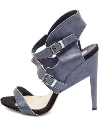 Nicholas Kirkwood 130 mm su&egrave;de sandalen met uitgesneden details - Blauw