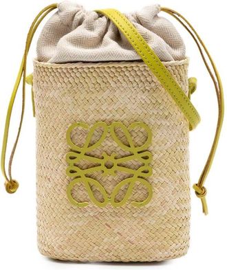 Loewe Pre-owned Loewe Paulas Ibiza Raffia Anagram Square Pocket Bucket Bag Ladies P6LAET94X8HGC1ZV