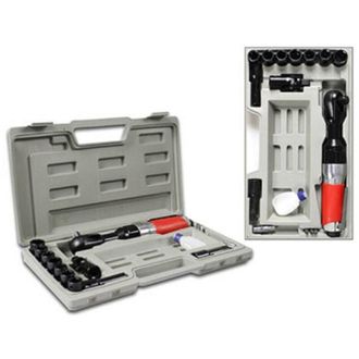 Trade Shop Trade Shop - Cricchetto Ad Aria Compressa Chiave Reversibile Con 15 Accessori In Valigetta