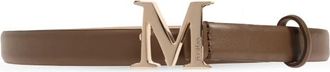 Max Mara Leren Monogram Riem - Dames - Riemen - Bruin - L - Leer - Accessoires
