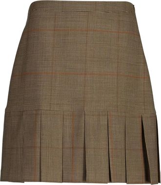 GANT checked pleated mini skirt - women - Recycled Polyester/Wool/Elastane - 34 - Brown