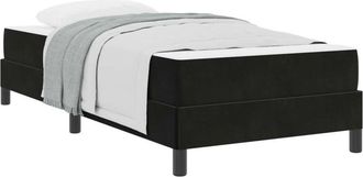 vidaXL Cama Tipo Box Spring Con Colch&oacute;n Negro 90 X 210 Cm Tela Vidaxl