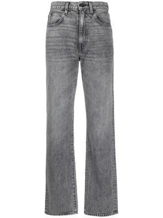 Slvrlake Denim Jeans crop London a vita alta - Grigio