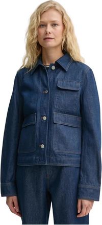 Theory Casual LS Jkt. Relaxe - Dames - Spijkerjassen - Blauw - S - Katoen - Jassen