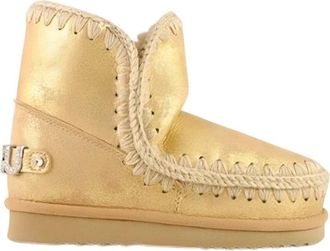 Mou Handgemaakte Eskimo Enkellaarzen - Dames - Winterlaarzen - Beige - 41 EU - Wol - Schoenen