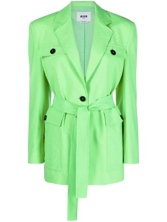 Msgm cargo-pocket belted jacket - Green
