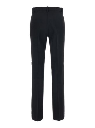 Pinko Womens Crepe Viscose Trousers Black Polyester