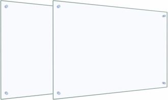 vidaXL Salpicadero De Cocina 2 Pcs Transparente 90 X 60 Cm Vidaxl